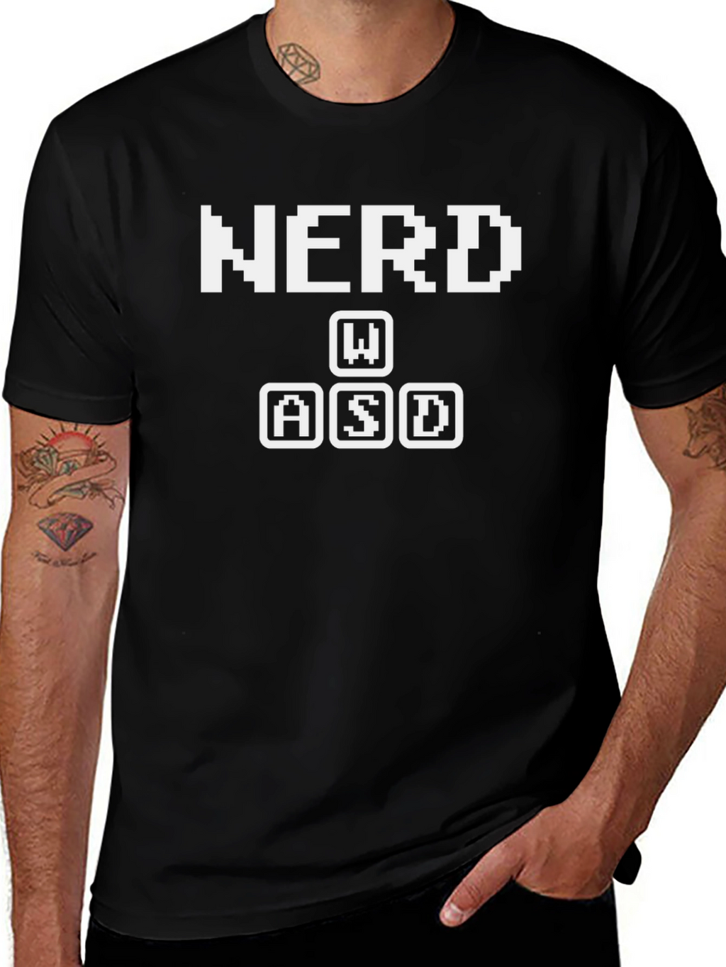 Nerd WASD Gaming T-Shirt - Black