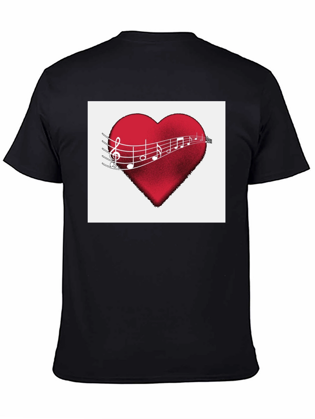 Musical Heartbeat T-Shirt - Black Cotton Tee