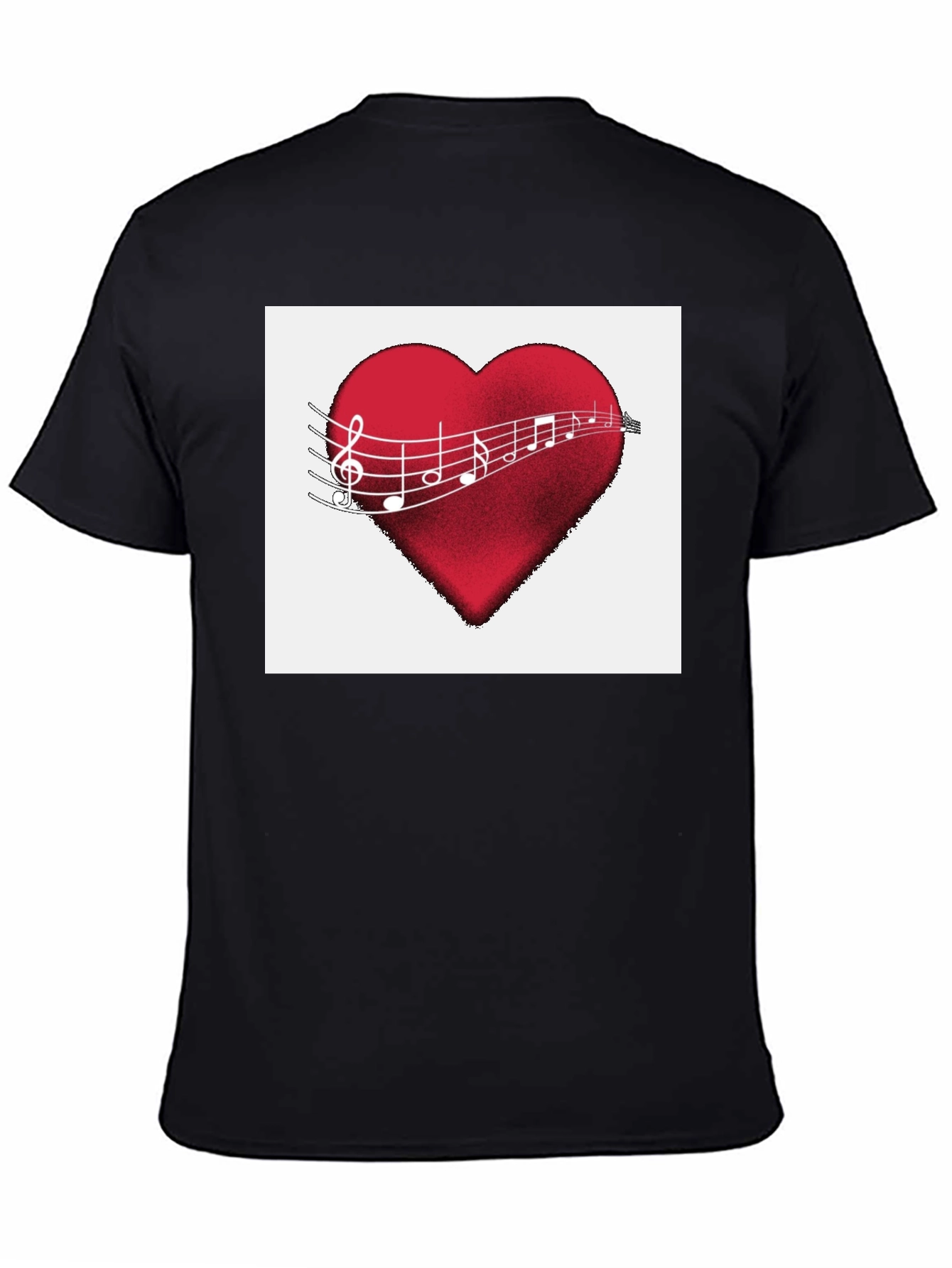Musical Heartbeat T-Shirt - Black Cotton Tee