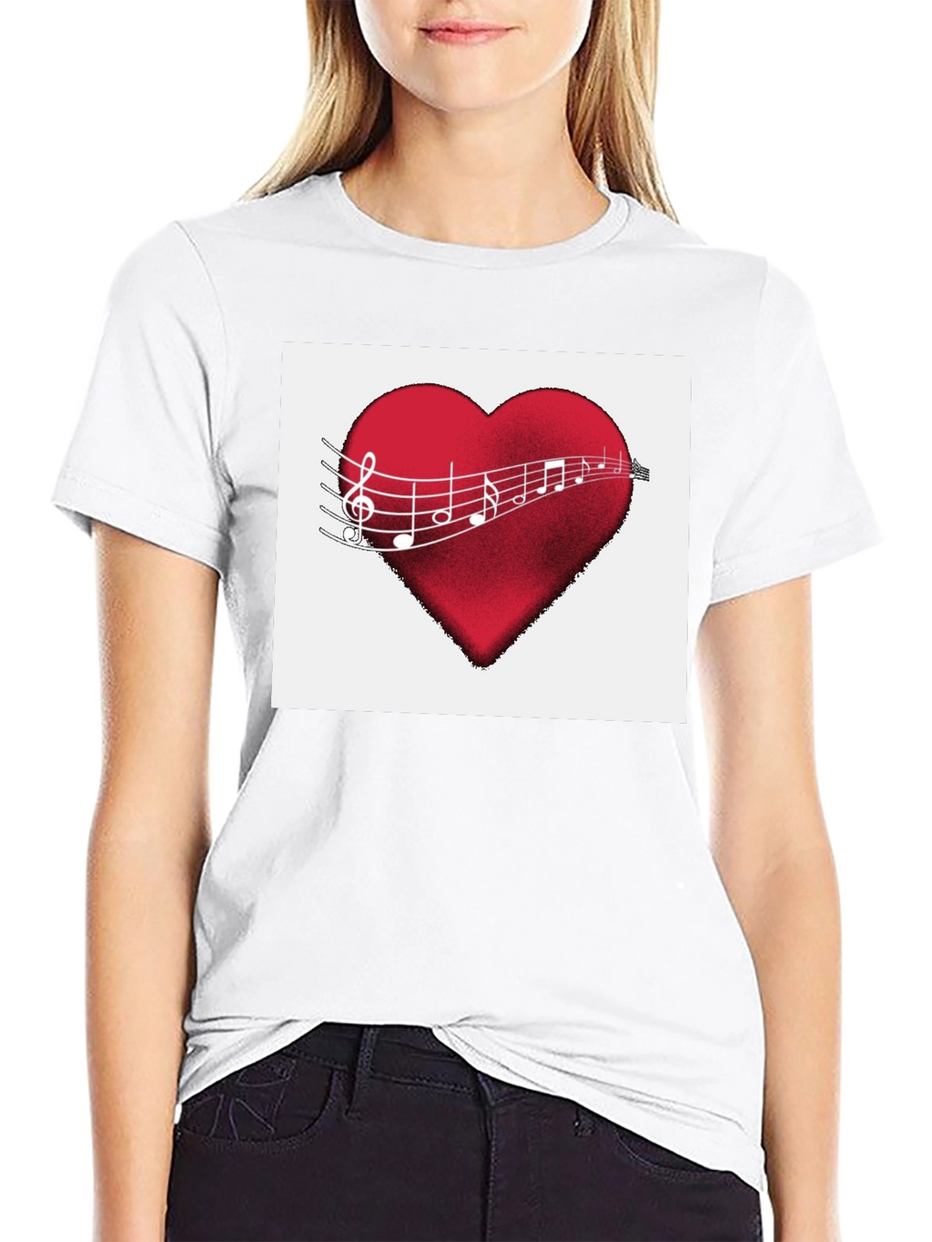 Musical Heartbeat T-Shirt - Black Cotton Tee