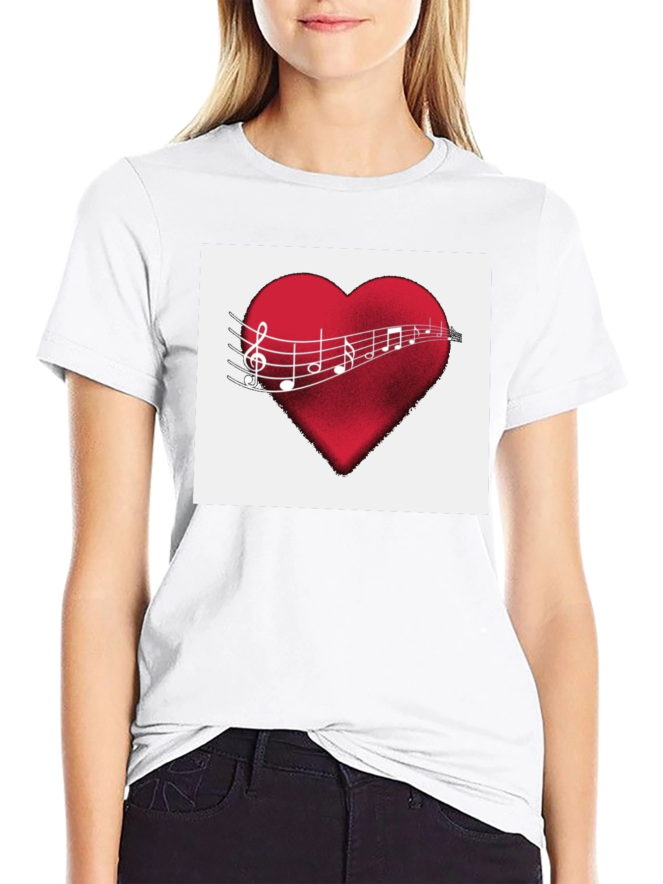 Musical Heartbeat T-Shirt - Black Cotton Tee