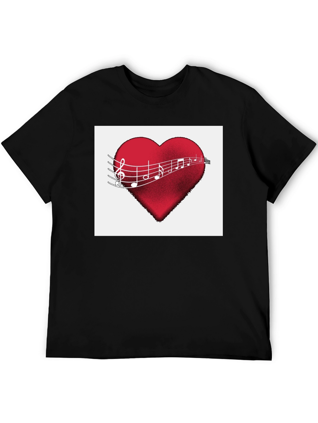 Musical Heartbeat T-Shirt - Black Cotton Tee