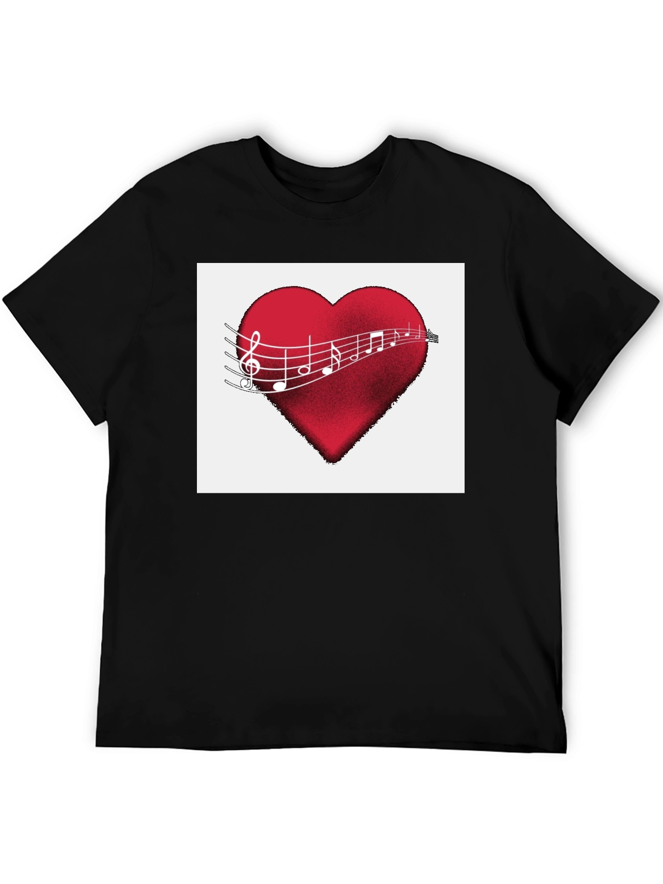 Musical Heartbeat T-Shirt - Black Cotton Tee