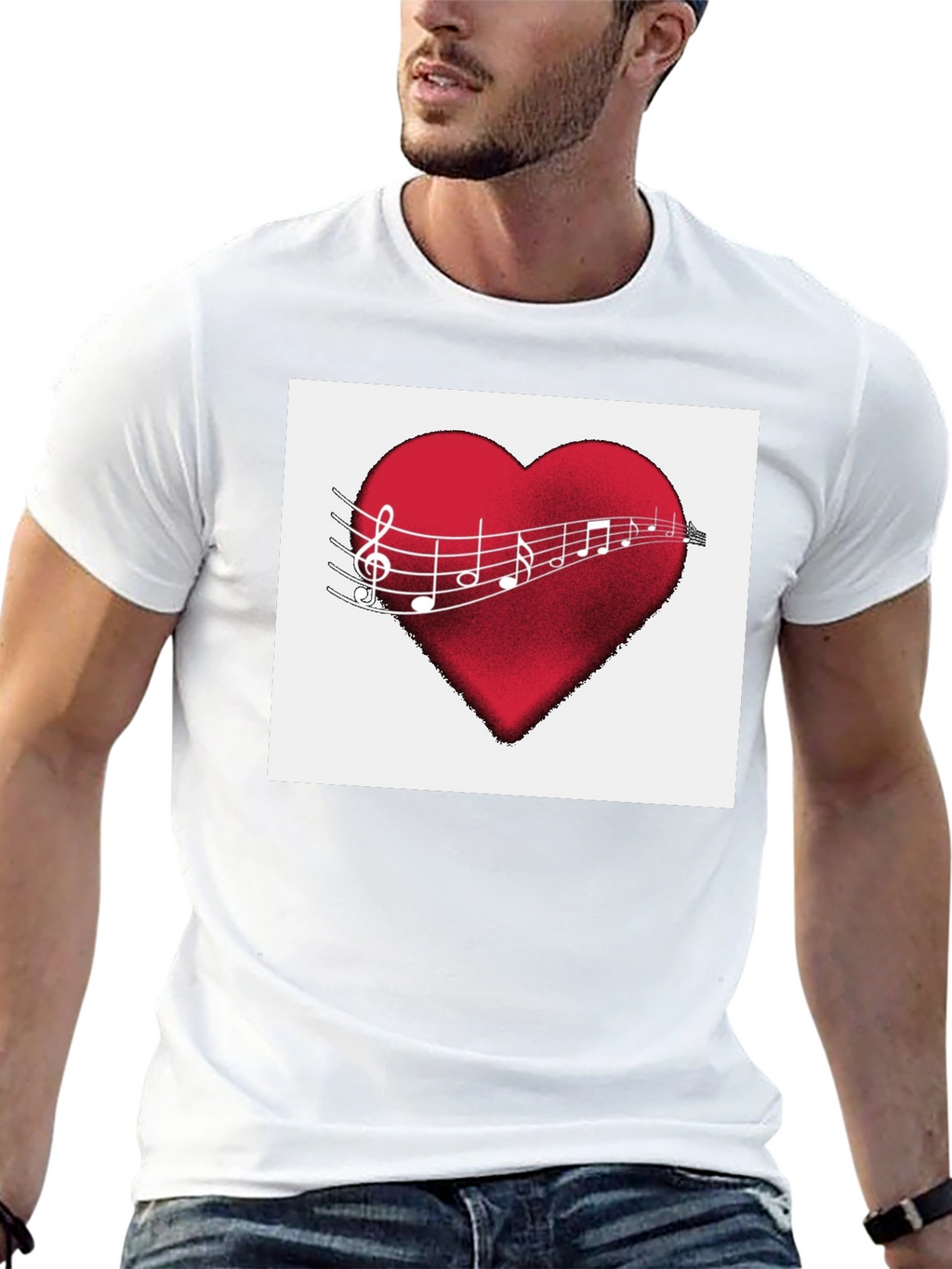 Musical Heartbeat T-Shirt - Black Cotton Tee