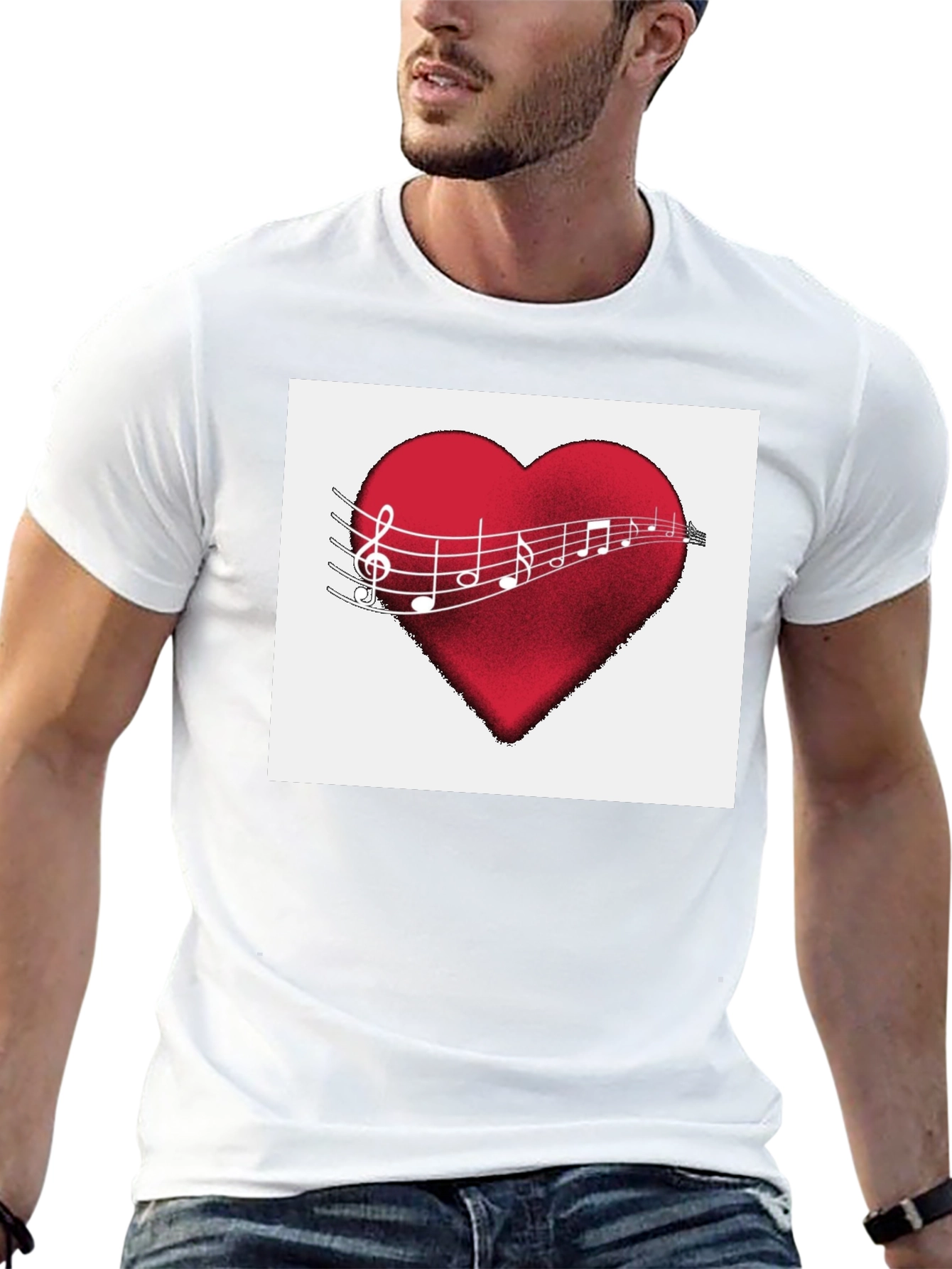 Musical Heartbeat T-Shirt - Black Cotton Tee