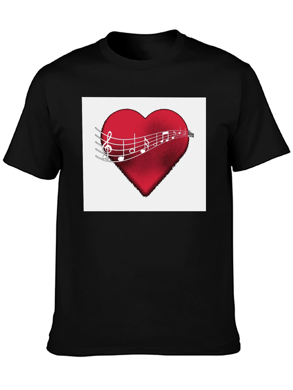 Musical Heartbeat T-Shirt - Black Cotton Tee