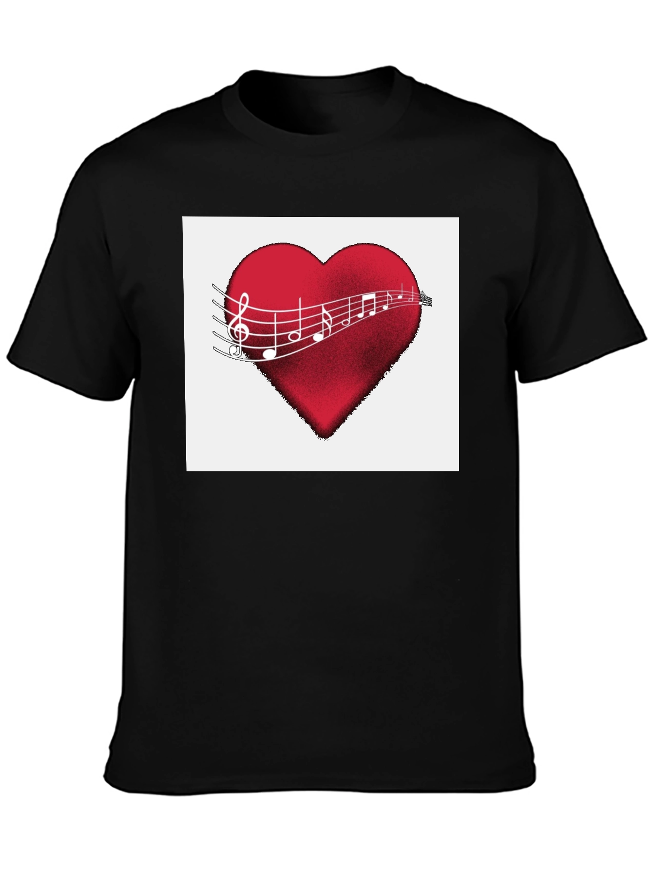 Musical Heartbeat T-Shirt - Black Cotton Tee