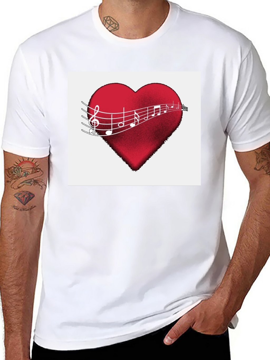 Musical Heartbeat T-Shirt - Black Cotton Tee