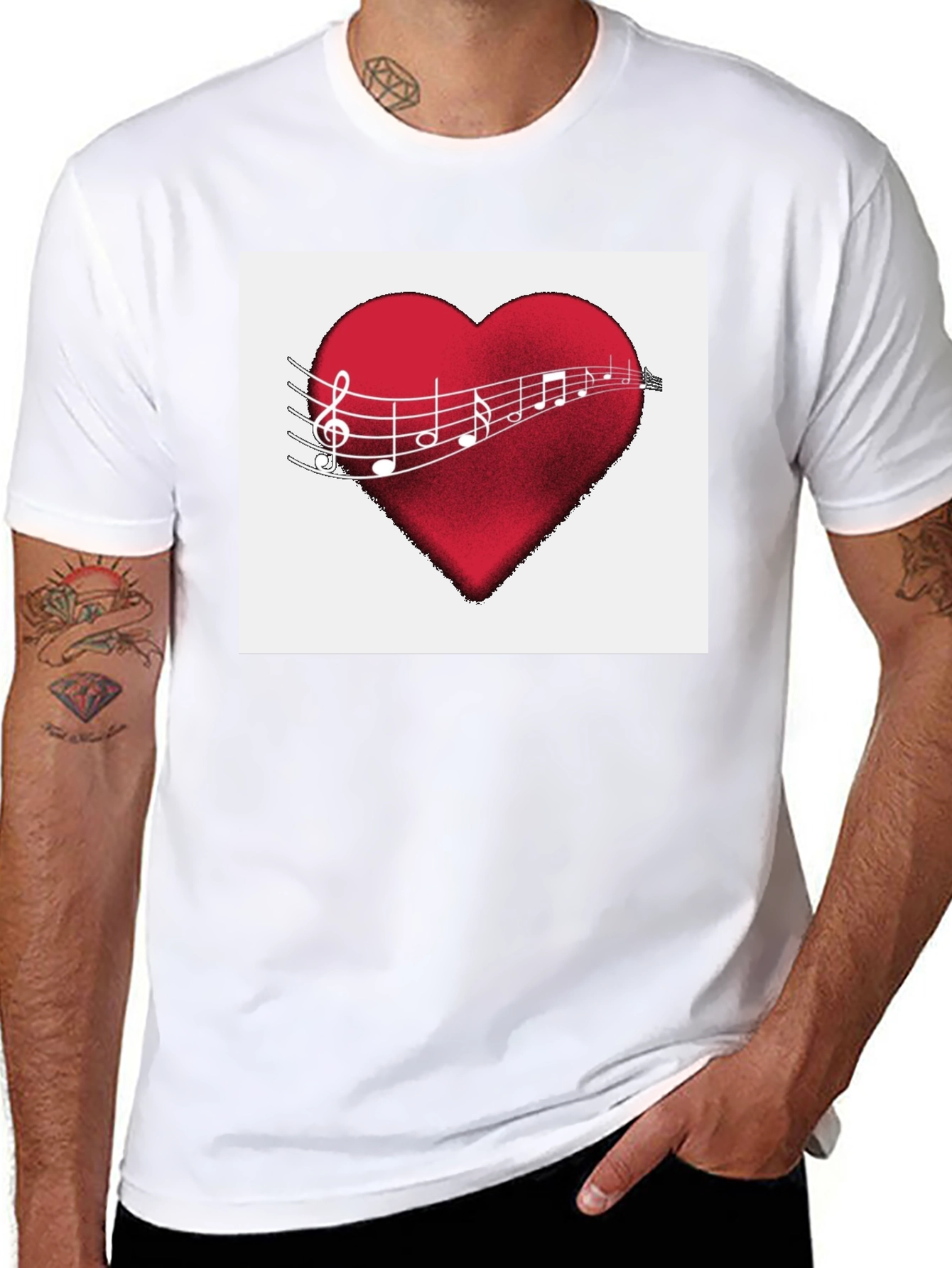 Musical Heartbeat T-Shirt - Black Cotton Tee