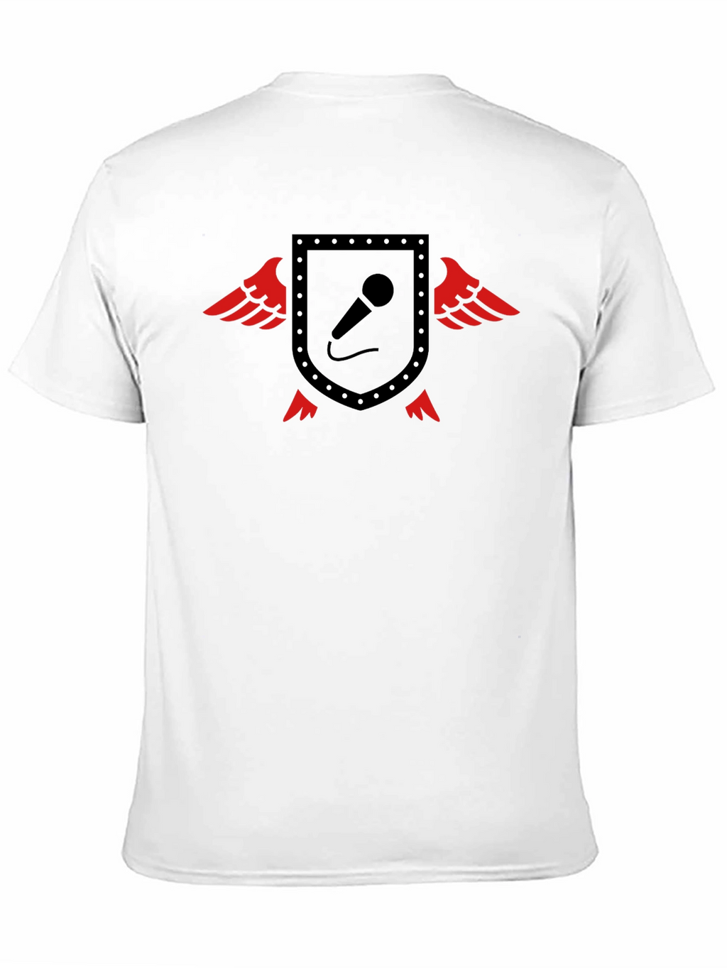 Winged Microphone Crest Graphic Tee - Black
