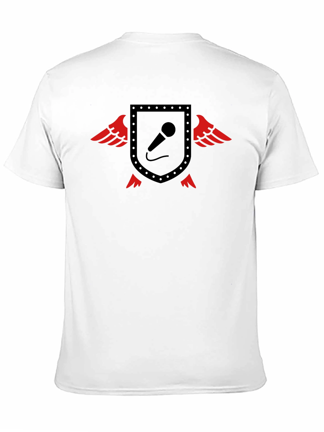 Winged Microphone Crest Graphic Tee - Black