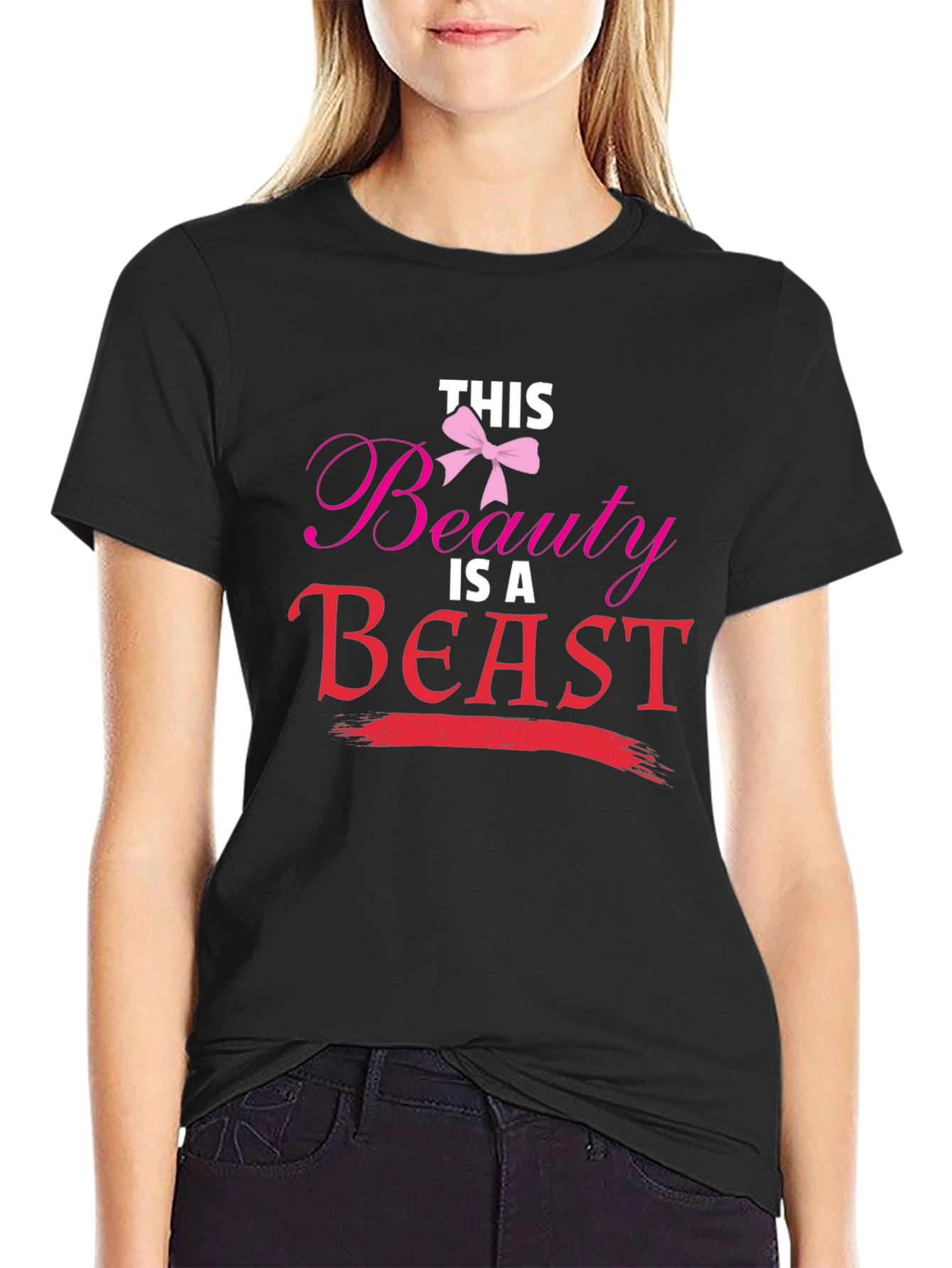 Beauty and Beast Graphic Tee - Unisex Black Cotton Shirt