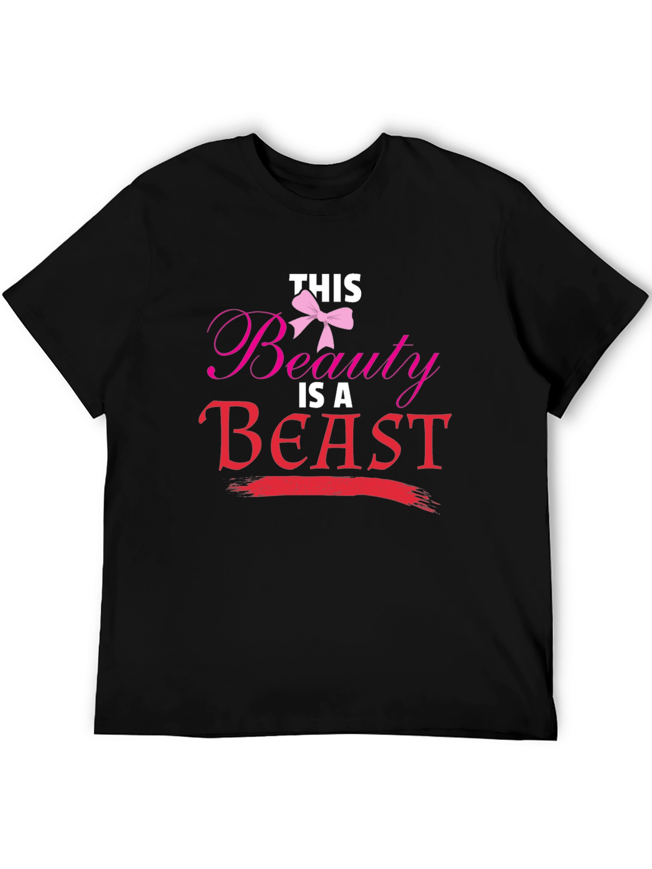 Beauty and Beast Graphic Tee - Unisex Black Cotton Shirt