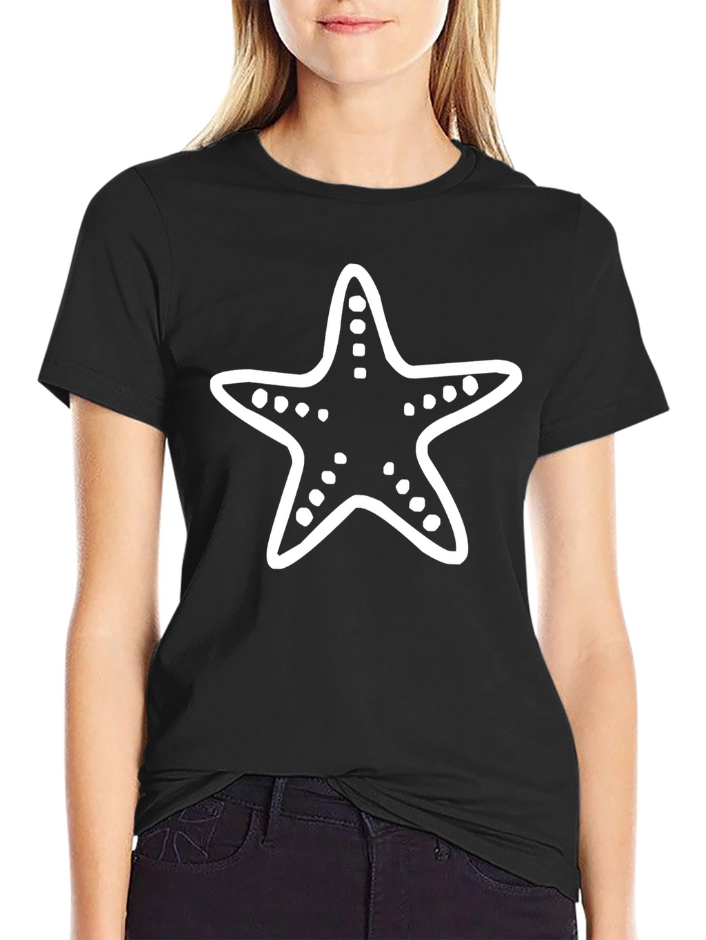 Starfish Graphic Tee - Casual Black T-Shirt