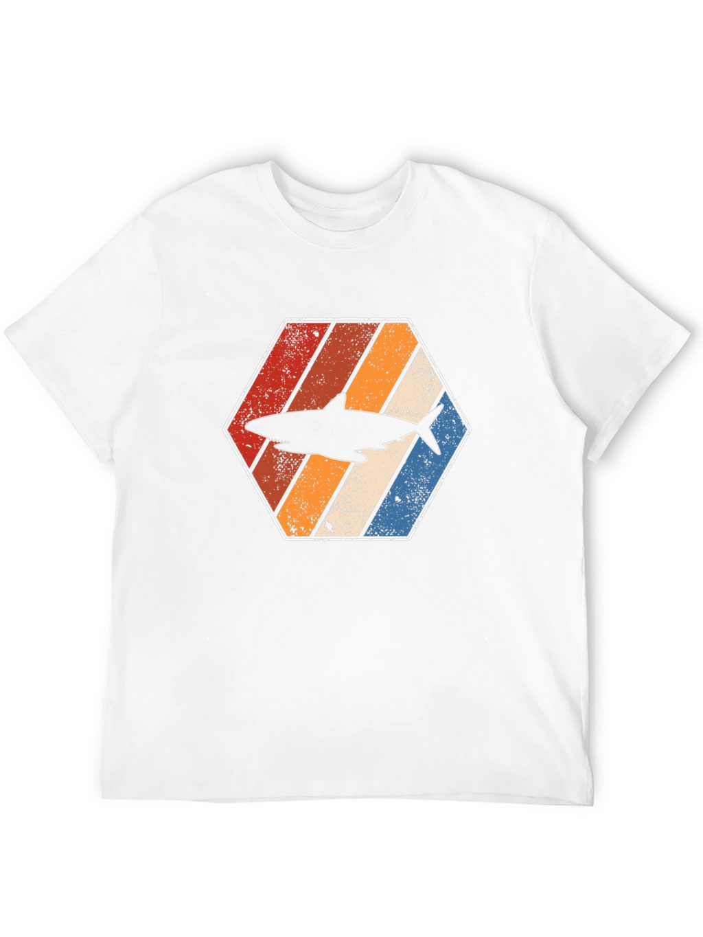 Retro Shark Hexagon Graphic Tee