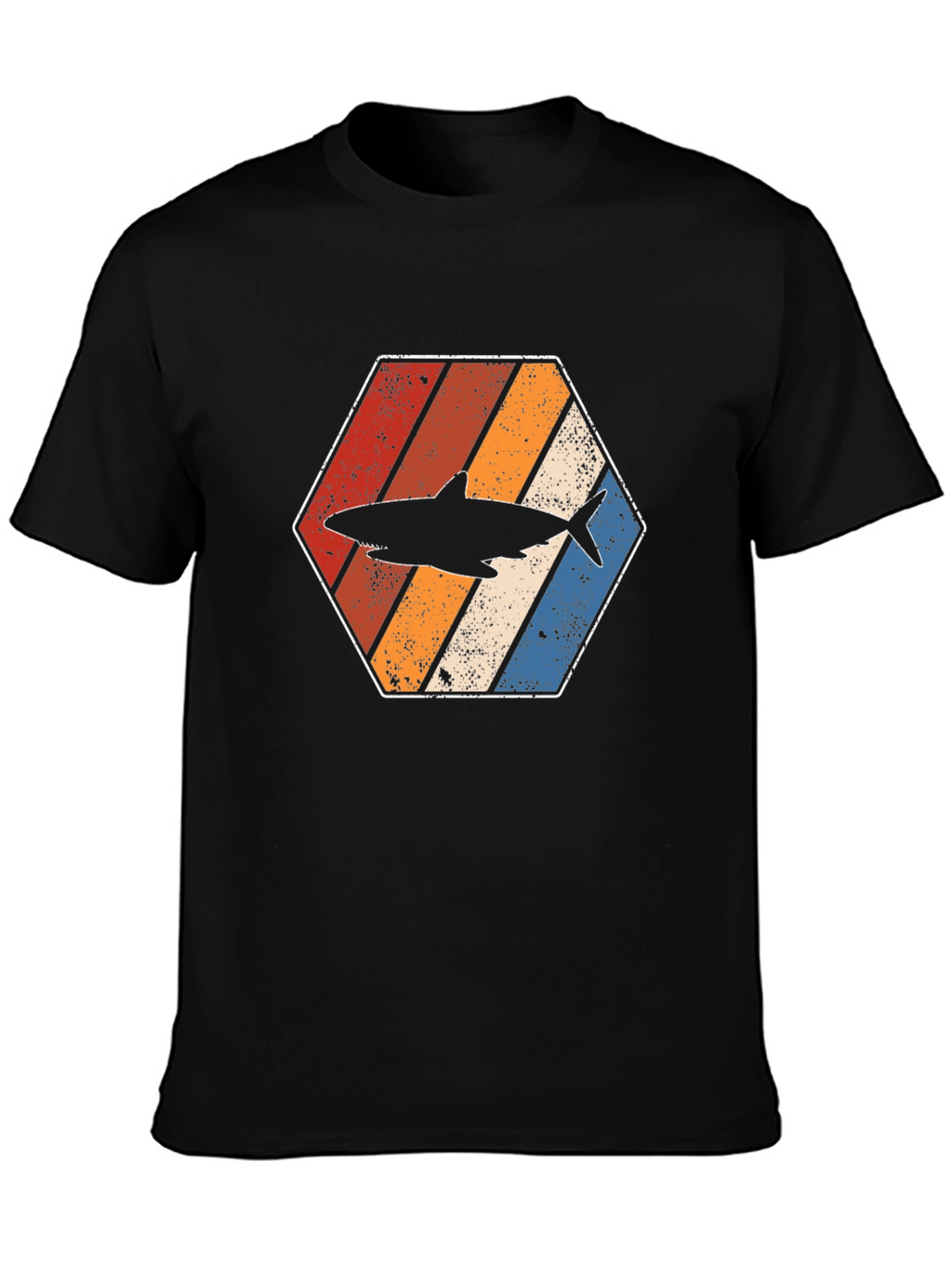 Retro Shark Hexagon Graphic Tee