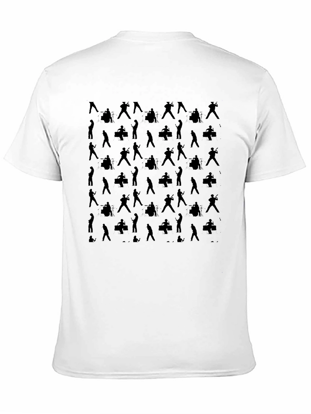 Black Musician Silhouette Pattern T-Shirt