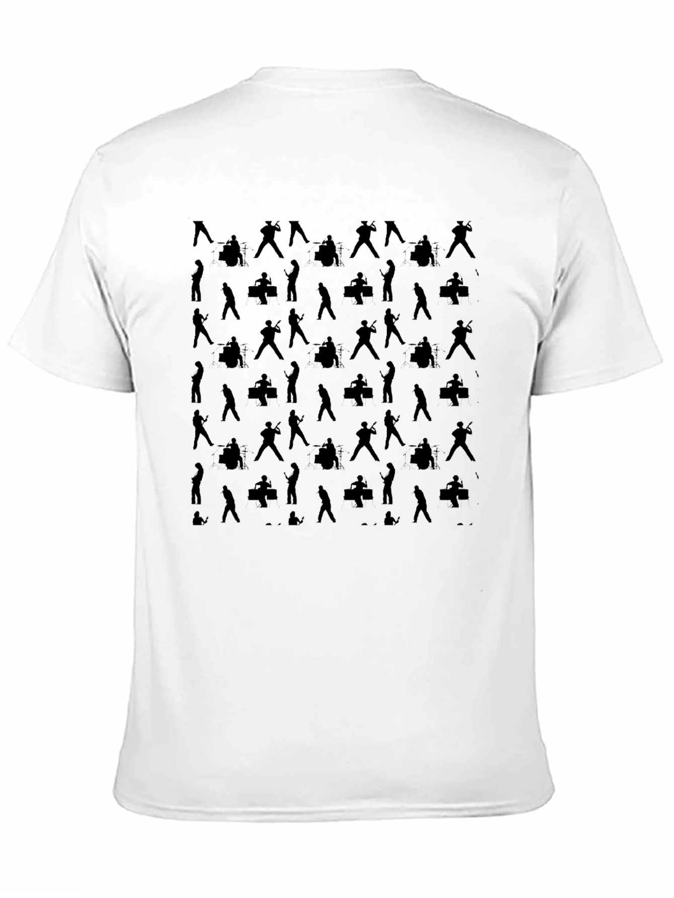 Black Musician Silhouette Pattern T-Shirt