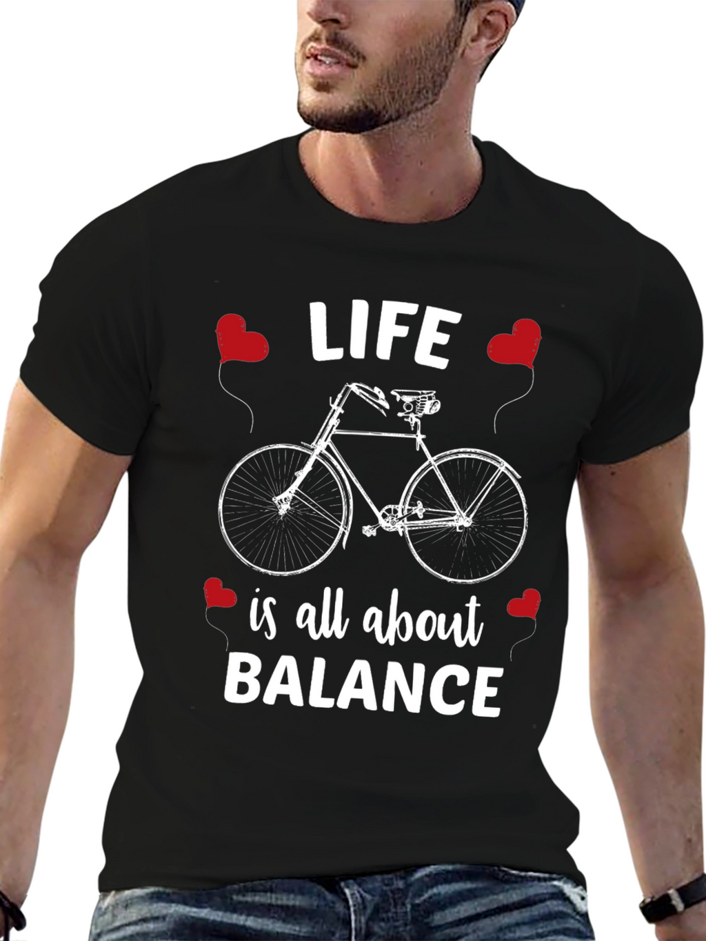 Life Balance Bicycle Graphic T-Shirt