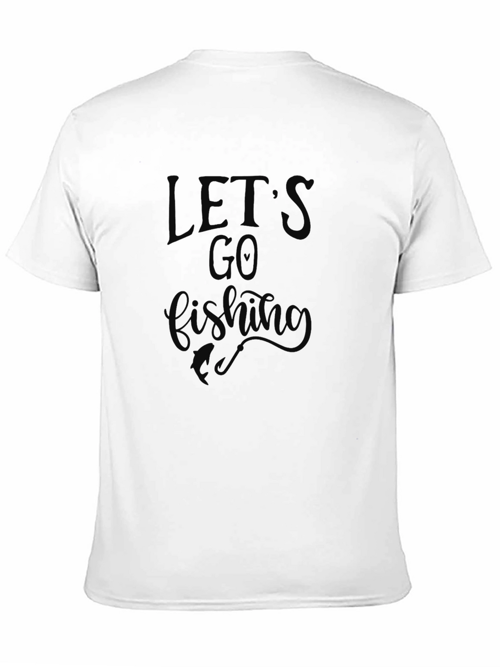 Lets Go Fishing Black Graphic T-Shirt