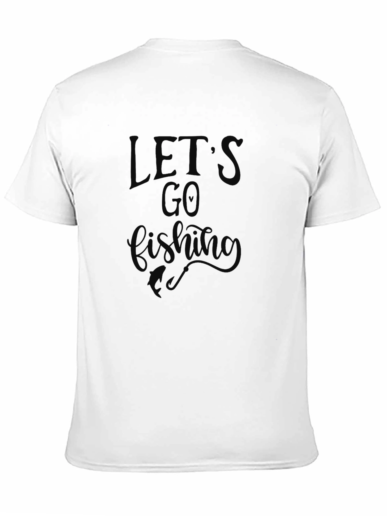 Lets Go Fishing Black Graphic T-Shirt