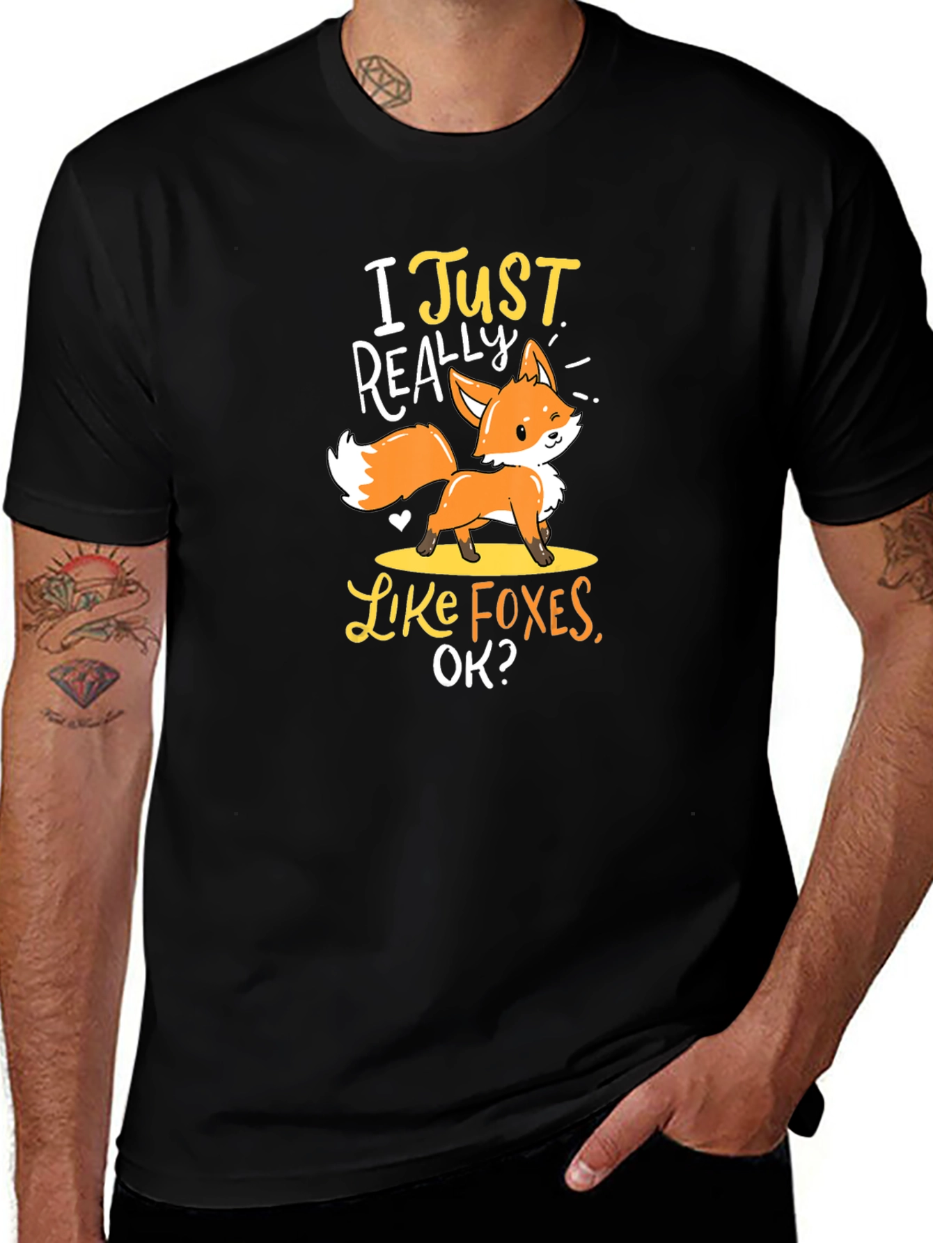 I Just Really Like Foxes T-Shirt Cute Fox Design Tee