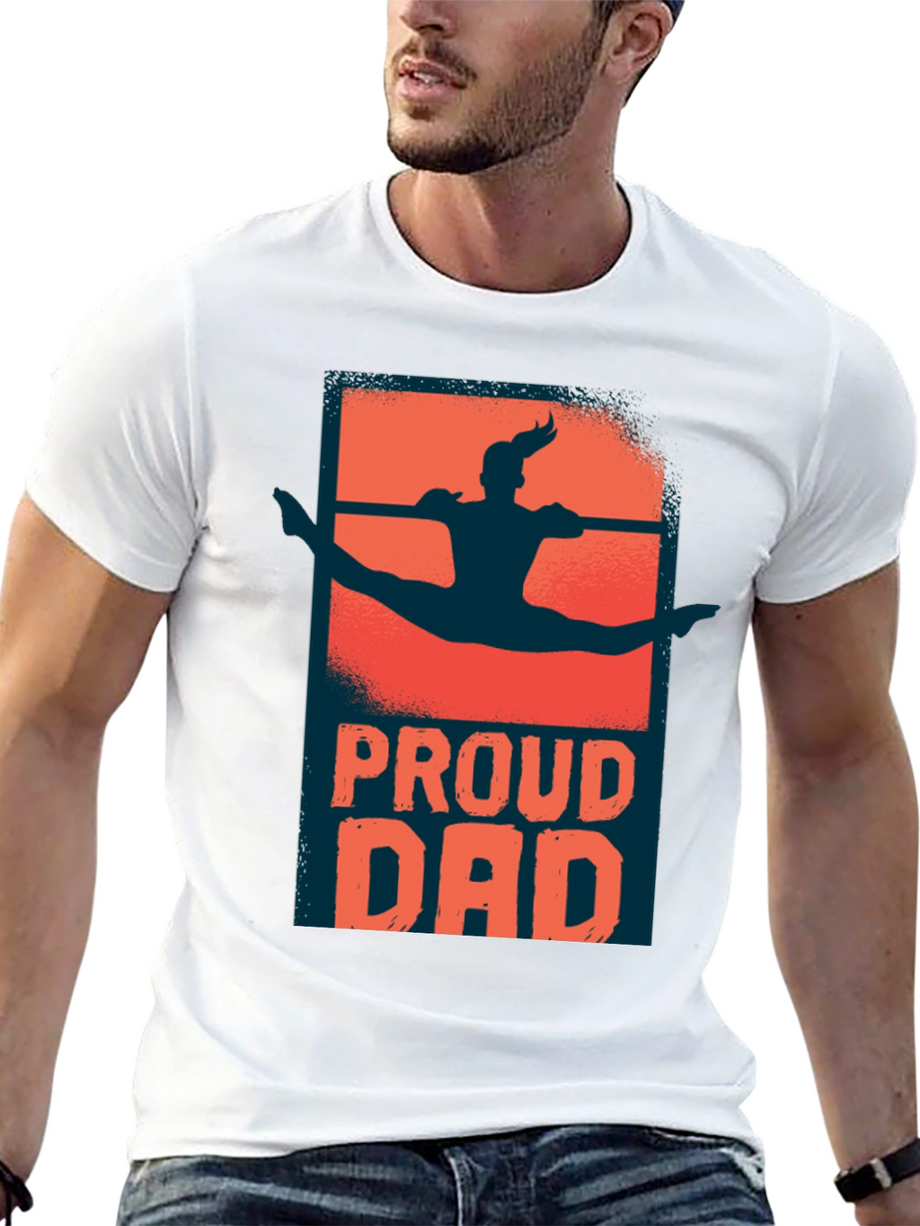 Proud Dad T-Shirt Gymnastics Graphic