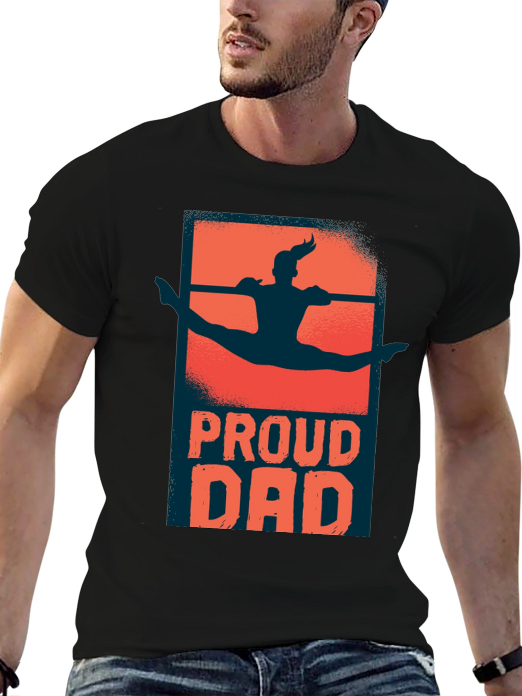 Proud Dad T-Shirt Gymnastics Graphic