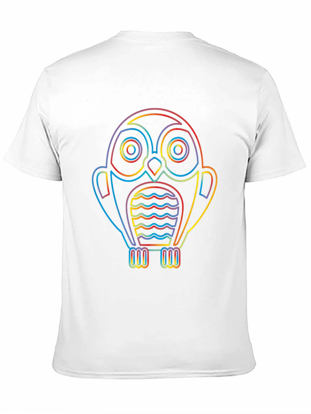 Rainbow Owl Graphic Tee - Stylish Mens Black T-Shirt