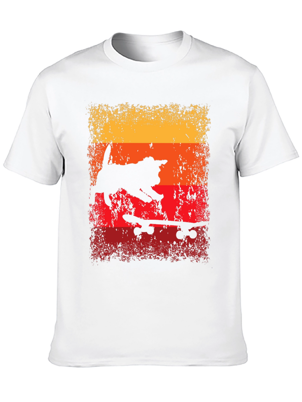 Skateboarding Cat T-Shirt - Retro Style
