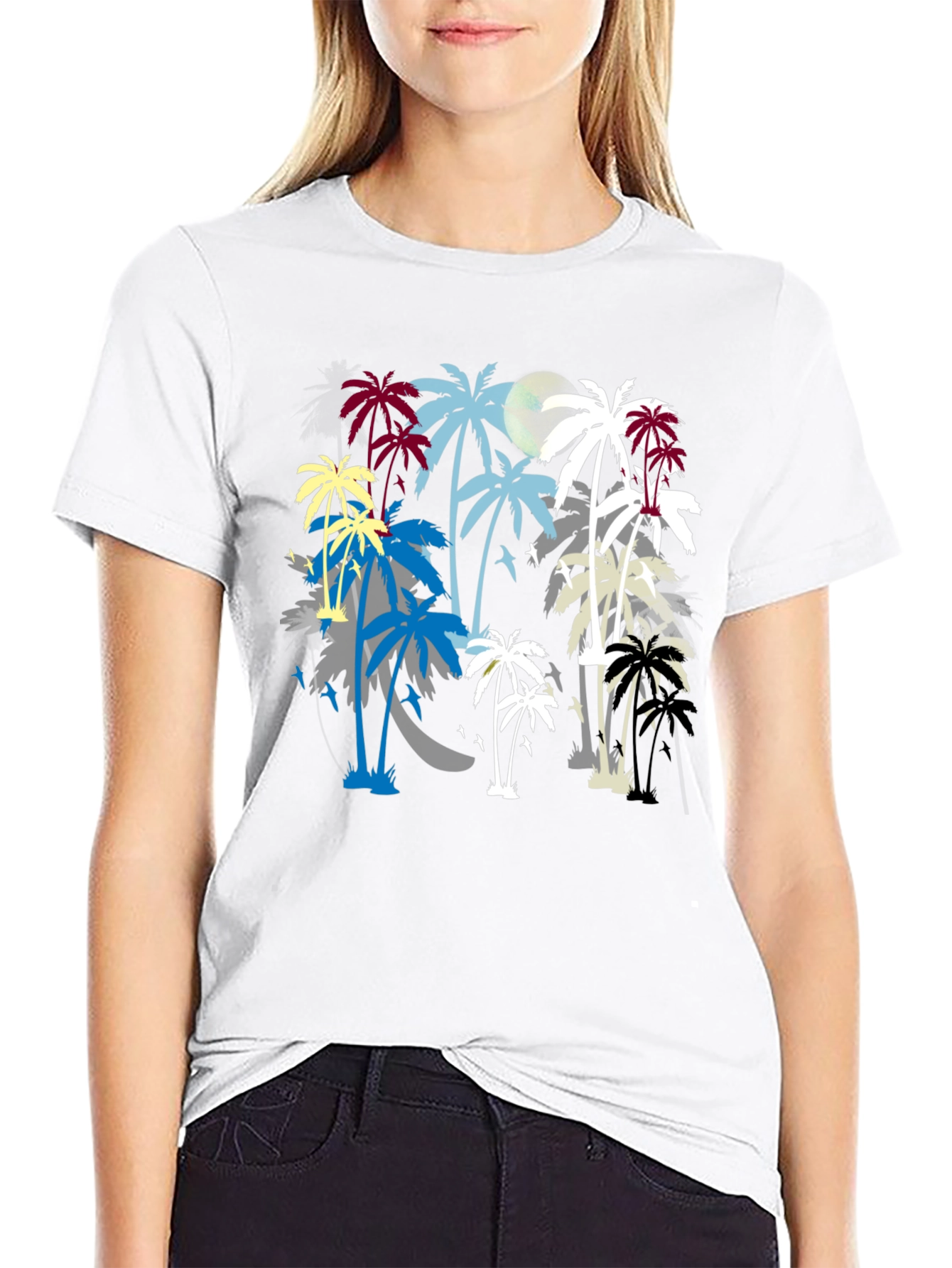 Tropical Palm Tree Silhouette Graphic T-Shirt