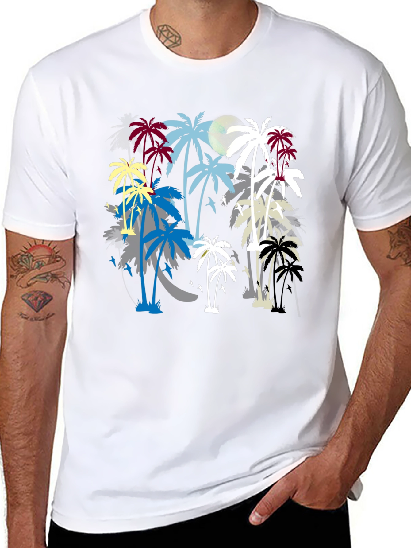 Tropical Palm Tree Silhouette Graphic T-Shirt