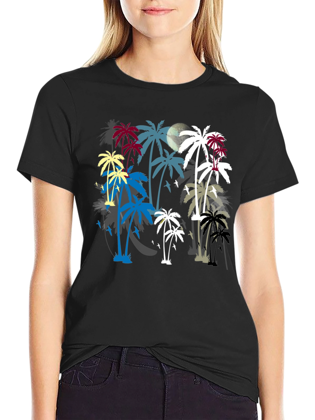 Tropical Palm Tree Silhouette Graphic T-Shirt