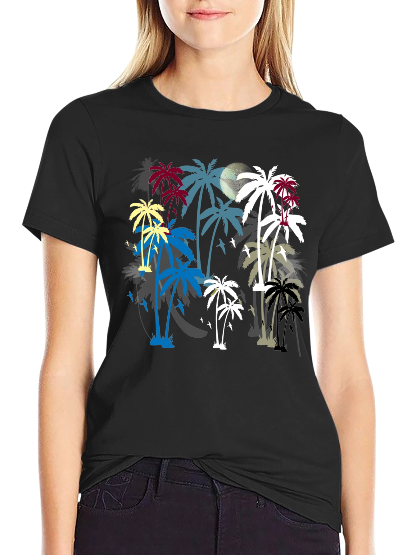 Tropical Palm Tree Silhouette Graphic T-Shirt