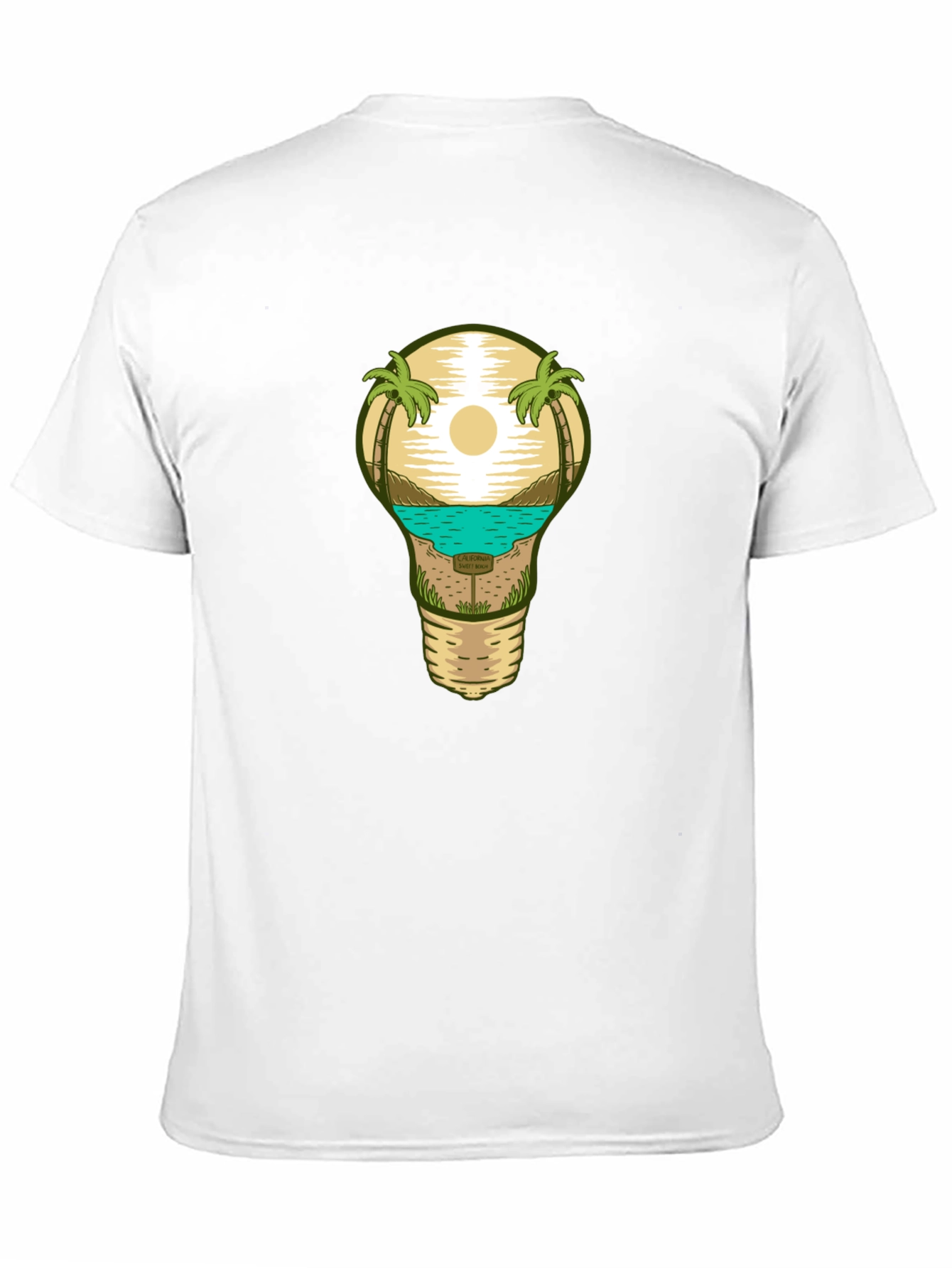 Beach Scene Lightbulb Graphic Tee - Black