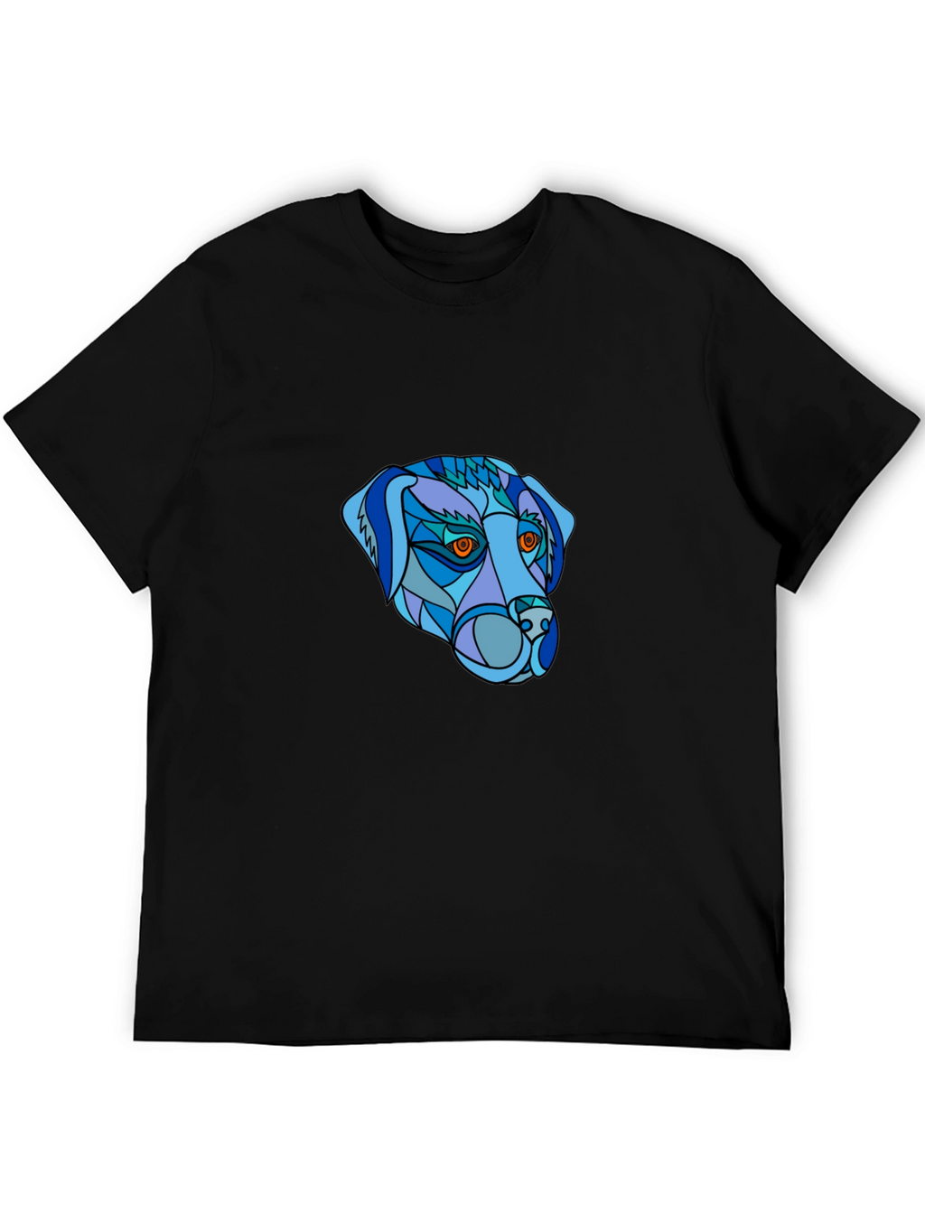 Geometric Dog Head T-Shirt - Unique Design