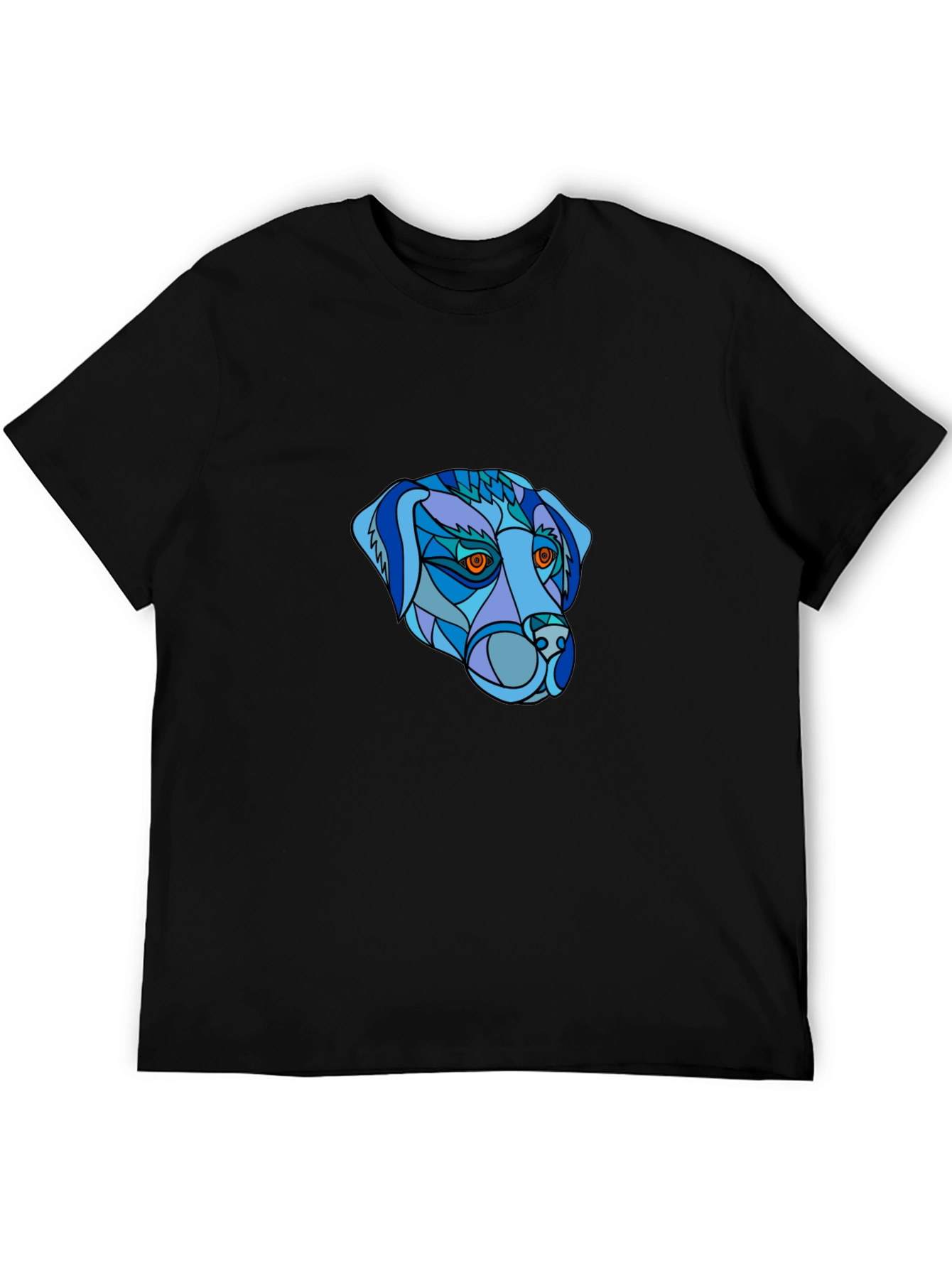 Geometric Dog Head T-Shirt - Unique Design
