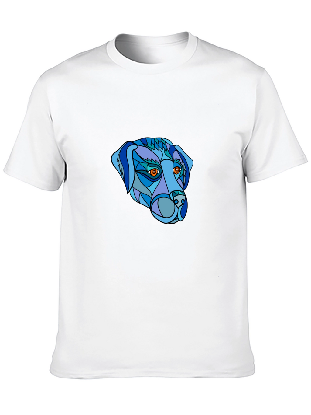 Geometric Dog Head T-Shirt - Unique Design