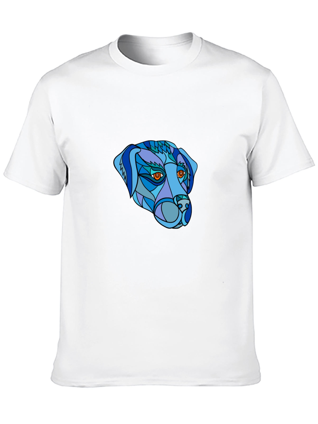 Geometric Dog Head T-Shirt - Unique Design