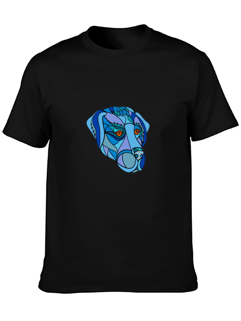 Geometric Dog Head T-Shirt - Unique Design