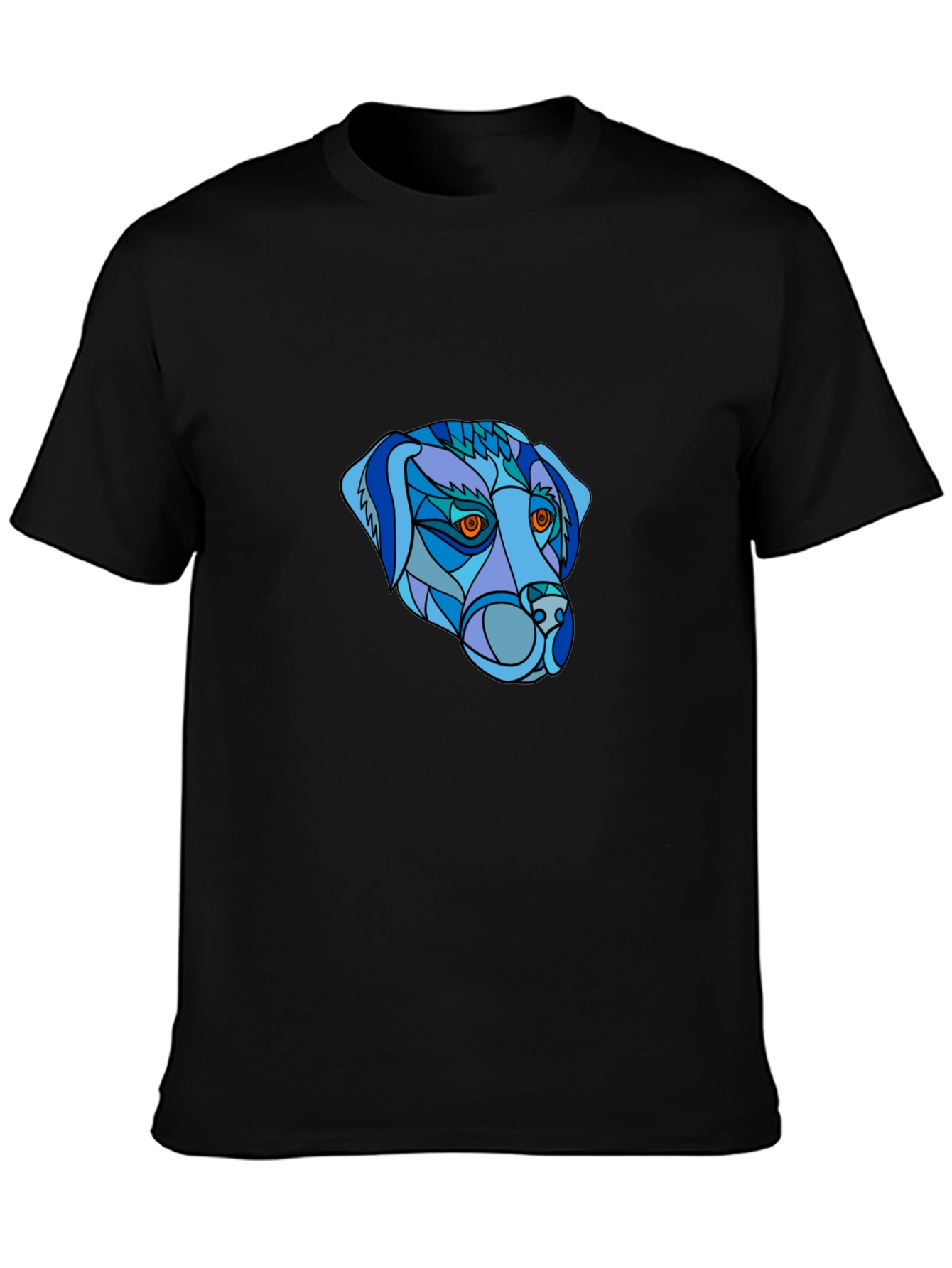 Geometric Dog Head T-Shirt - Unique Design