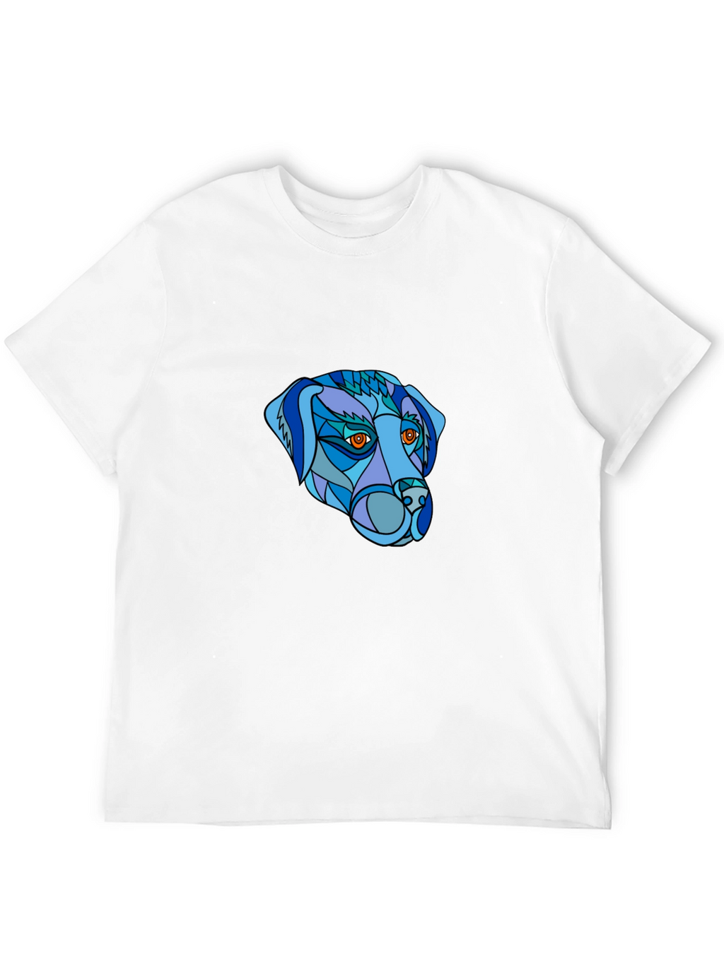 Geometric Dog Head T-Shirt - Unique Design