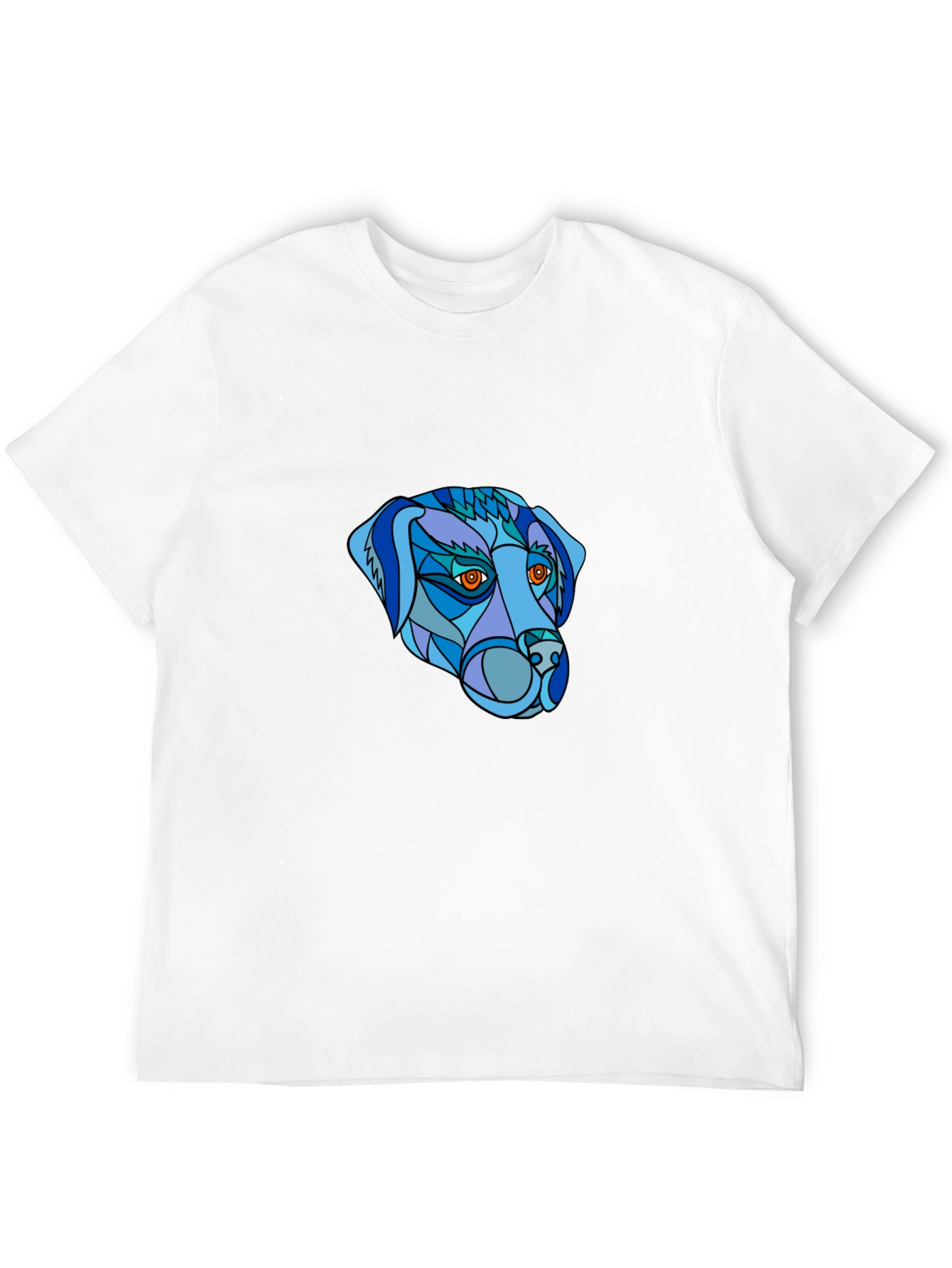 Geometric Dog Head T-Shirt - Unique Design