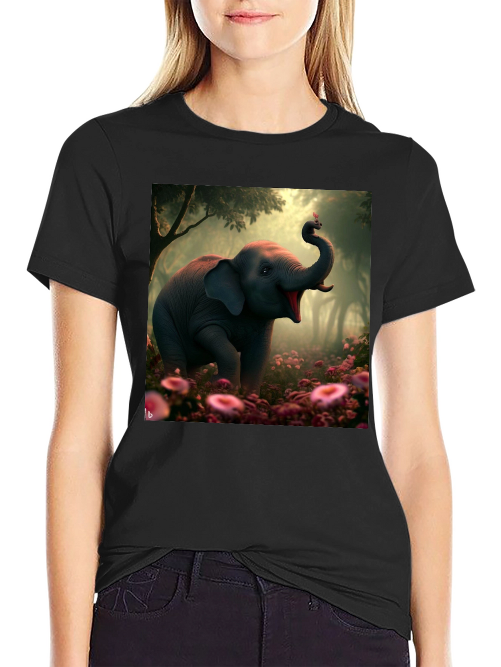 Elephant & Butterfly Graphic Tee