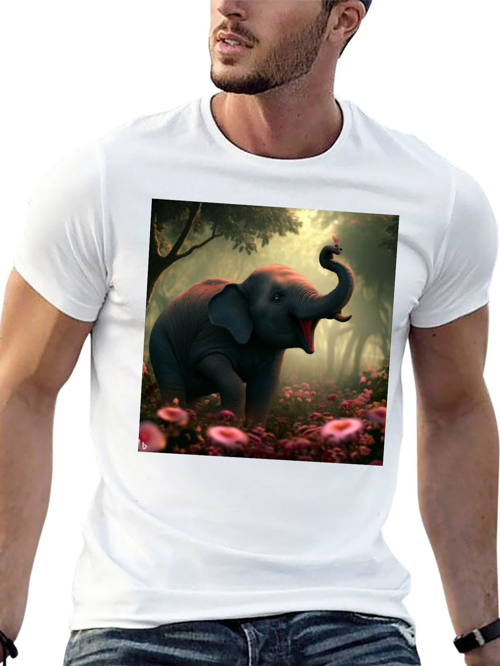 Elephant & Butterfly Graphic Tee