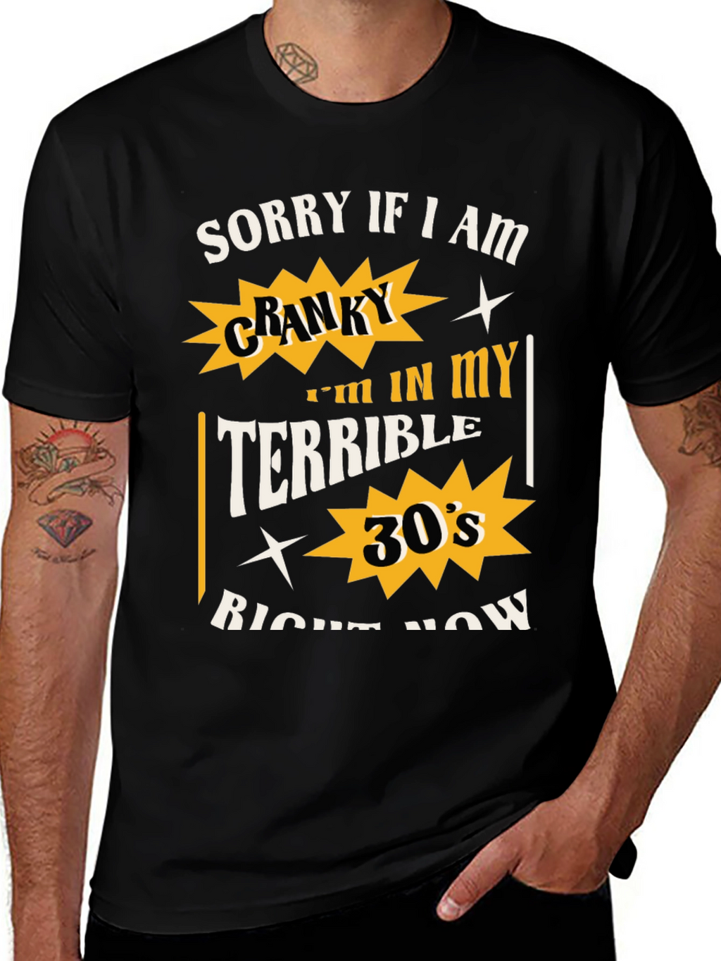 Cranky Terrible 30s Graphic T-Shirt - Funny Birthday Gift