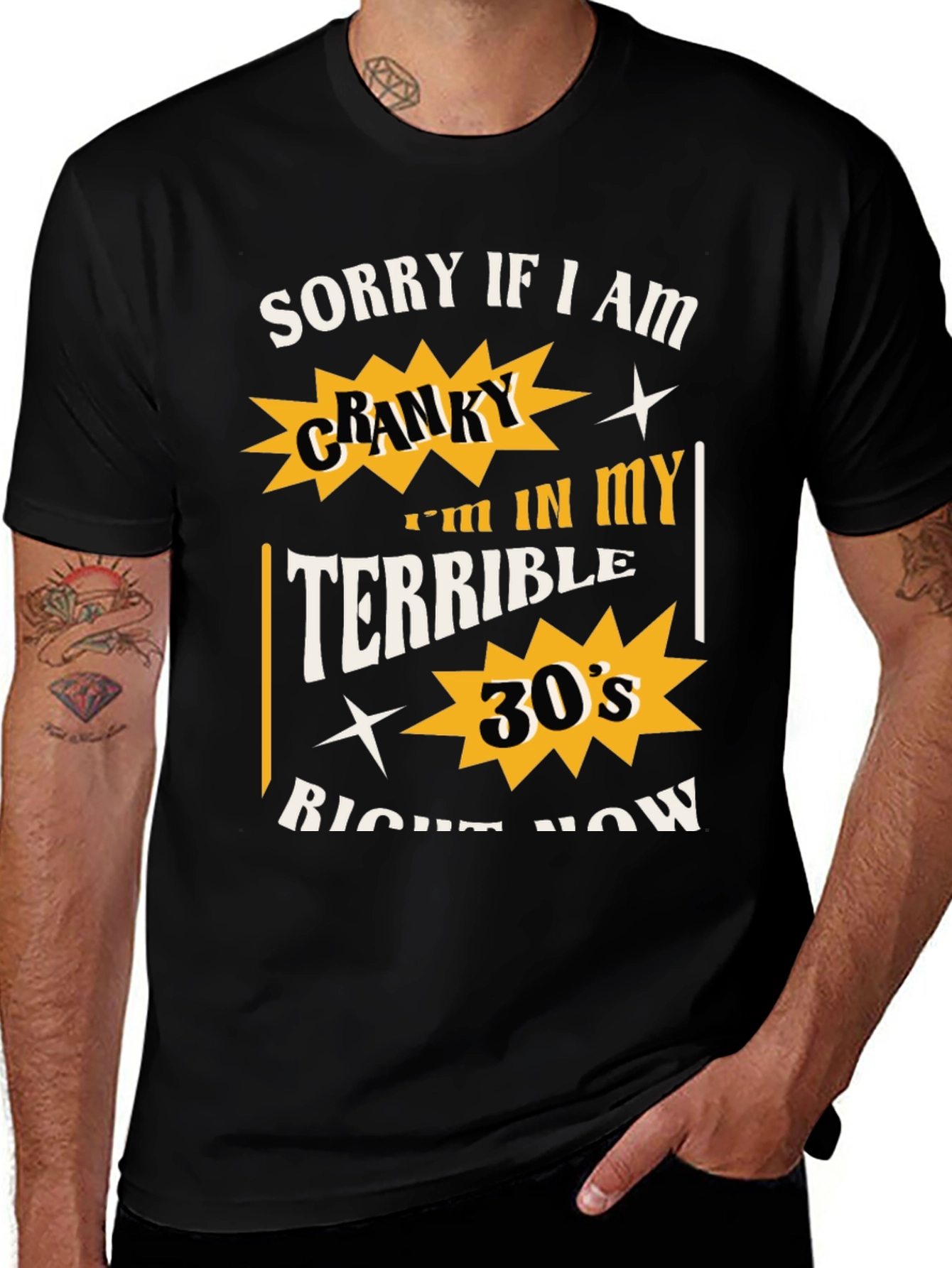 Cranky Terrible 30s Graphic T-Shirt - Funny Birthday Gift