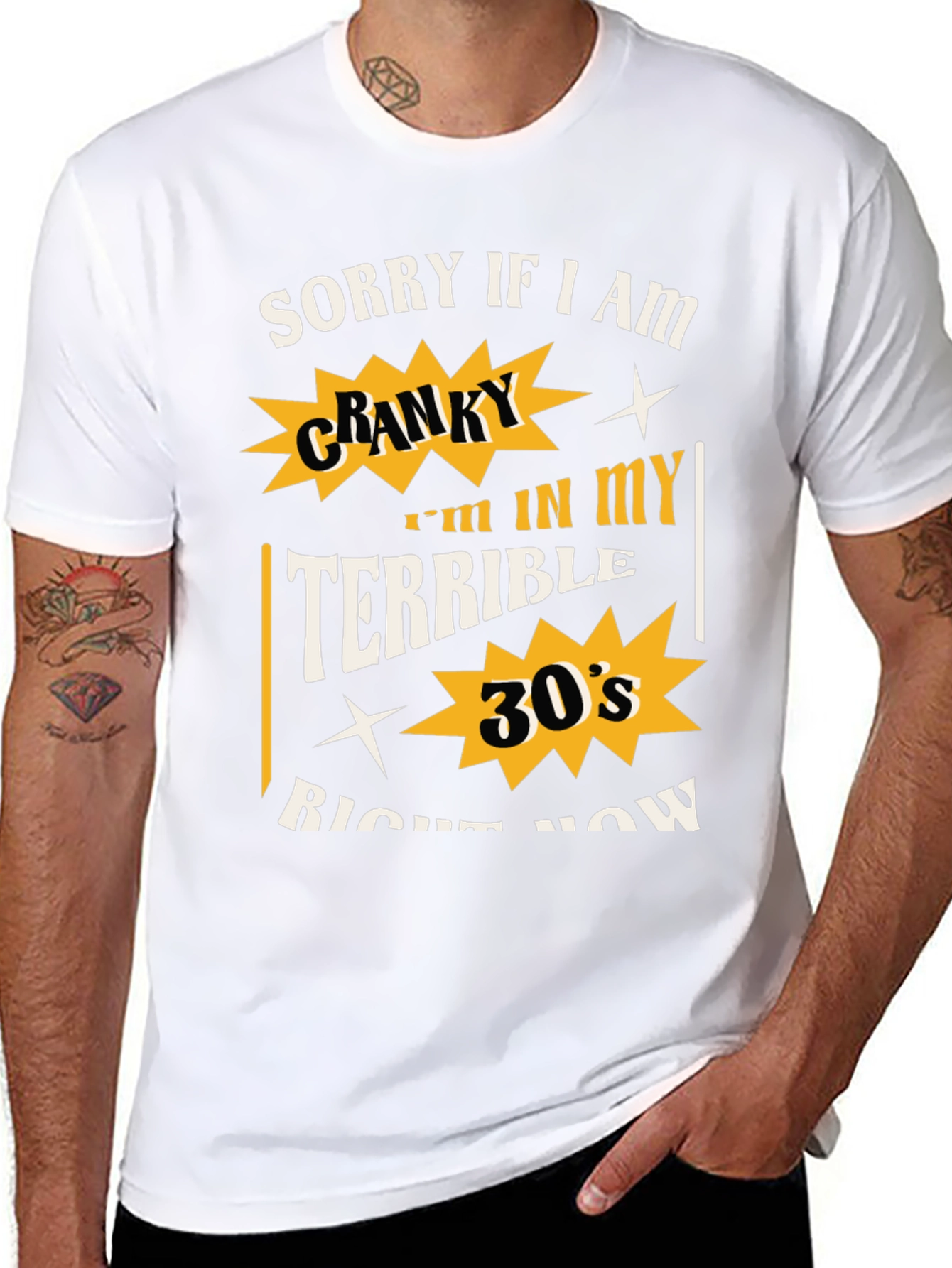 Cranky Terrible 30s Graphic T-Shirt - Funny Birthday Gift