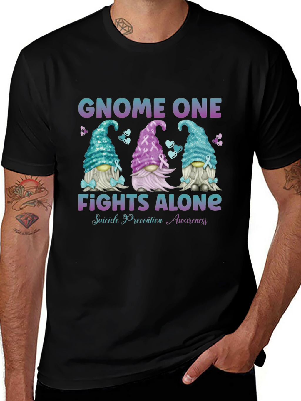 Gnome One Fights Alone Suicide Prevention Awareness T-Shirt