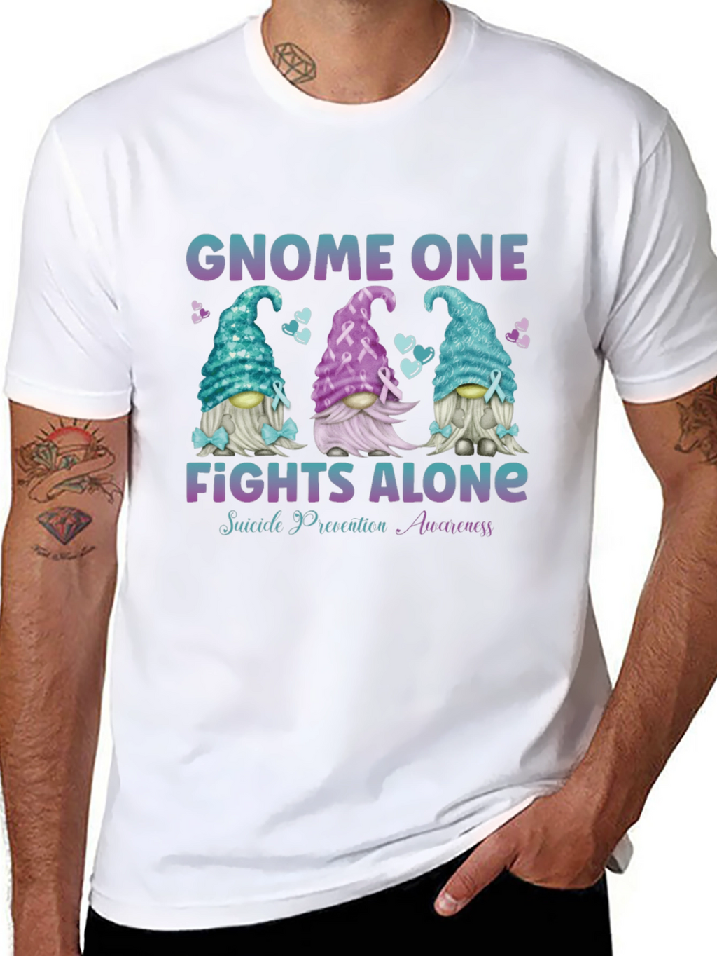 Gnome One Fights Alone Suicide Prevention Awareness T-Shirt